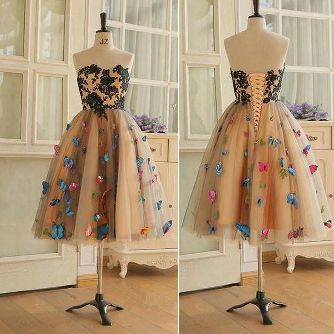floral short prom dress