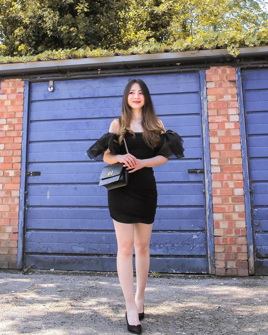 ruffles little black party dress