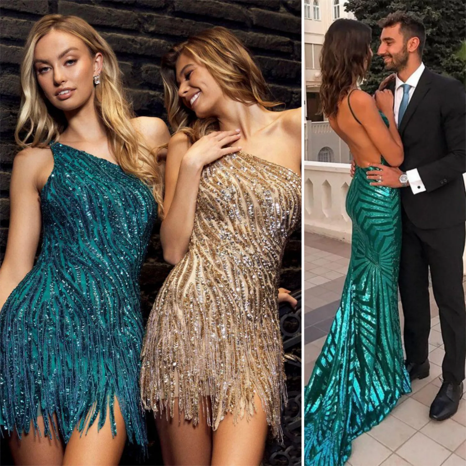 dazzling sequin low-back prom formal dress attractive sequin prom formal dress