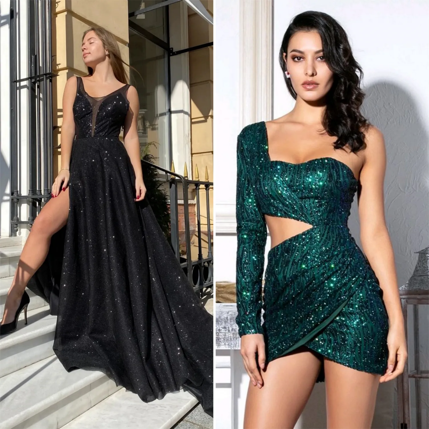 sparky sequin long and short prom dress popular long and short prom dress