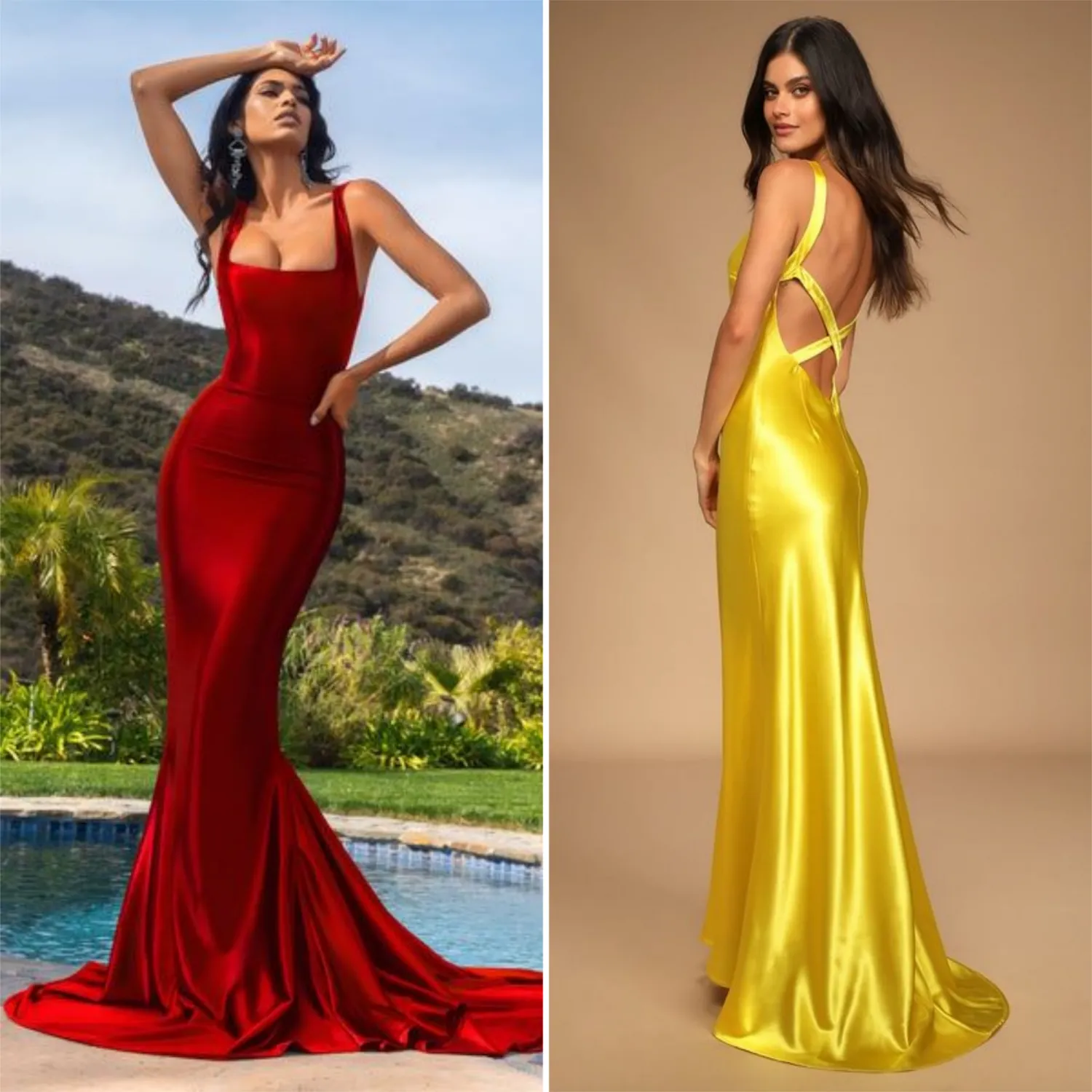 bold color evening dress