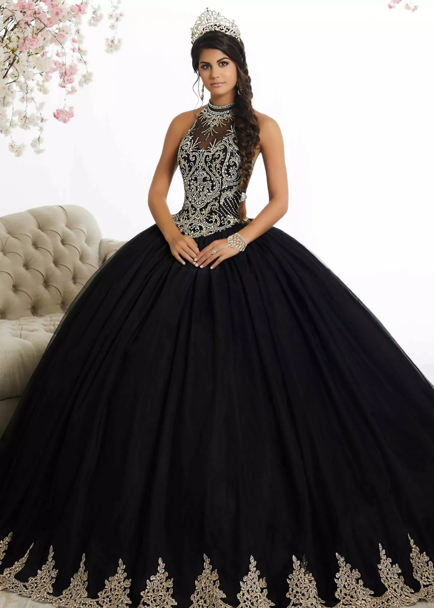 graceful black Quinceanera dress graceful black Quinceanera dress