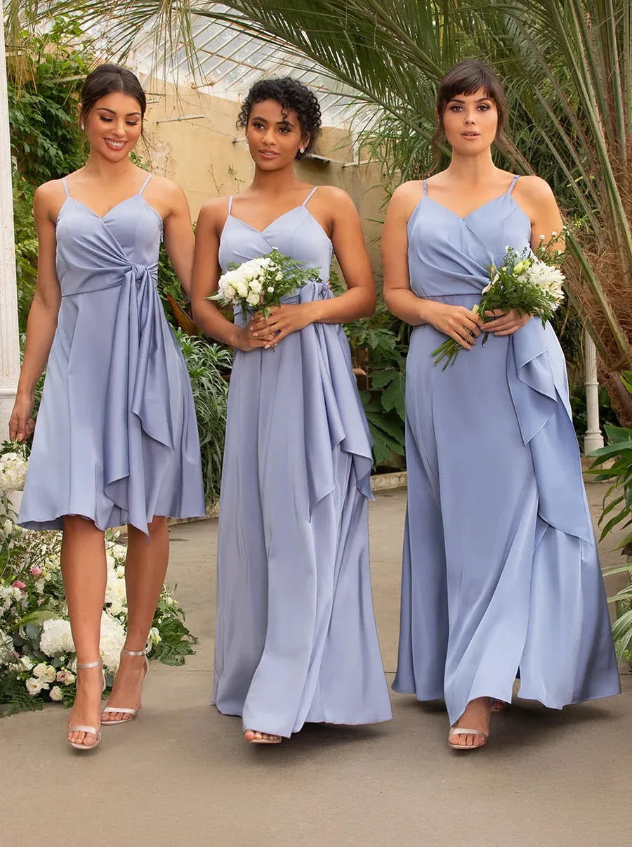 long and short bridesmaid dress