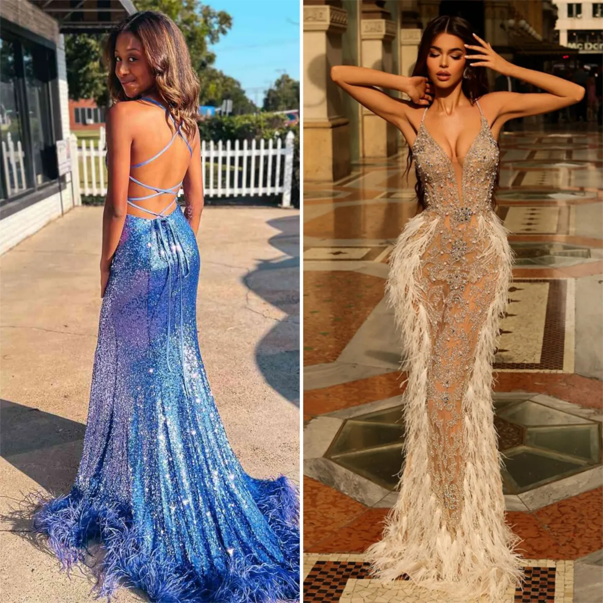 luxury feather accent prom dress luxury feather accent prom dress