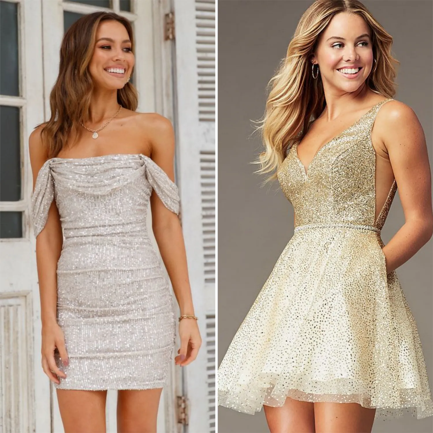 sparkly metallic short party dress metallic short dress