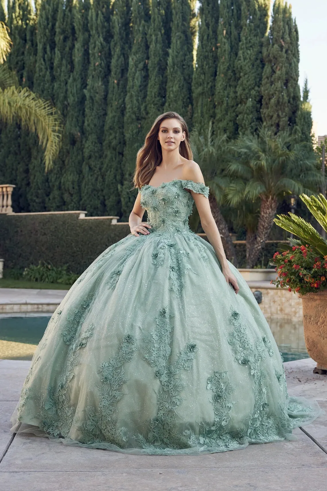 off-the-shoulder green prom ball gown off the shoulder green prom ball gown