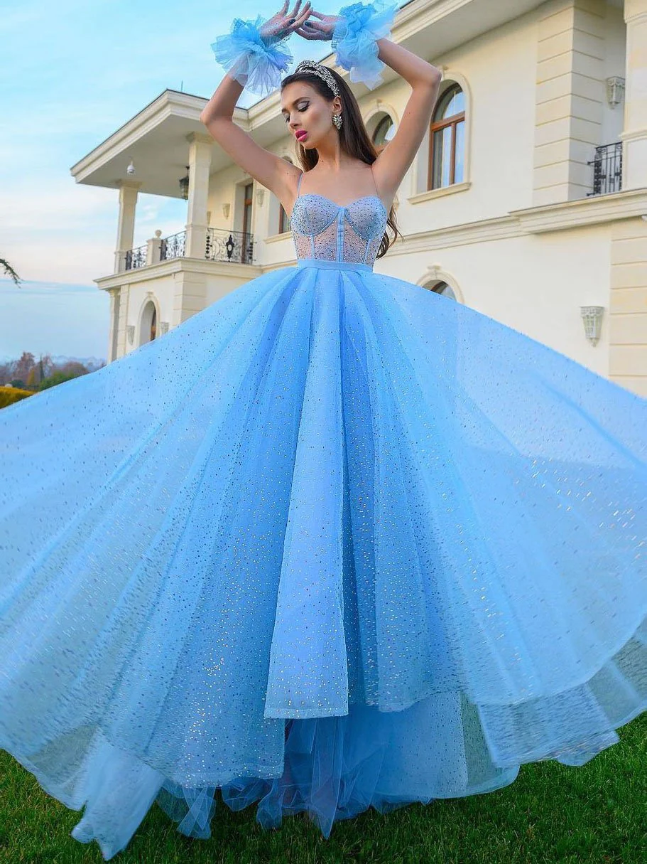 spaghetti straps beading tulle engagement dress spaghetti straps beading tulle engagement dress