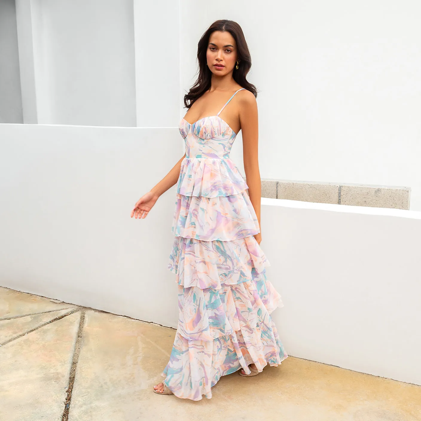 spaghetti straps floral prom dress spaghetti straps floral prom dress