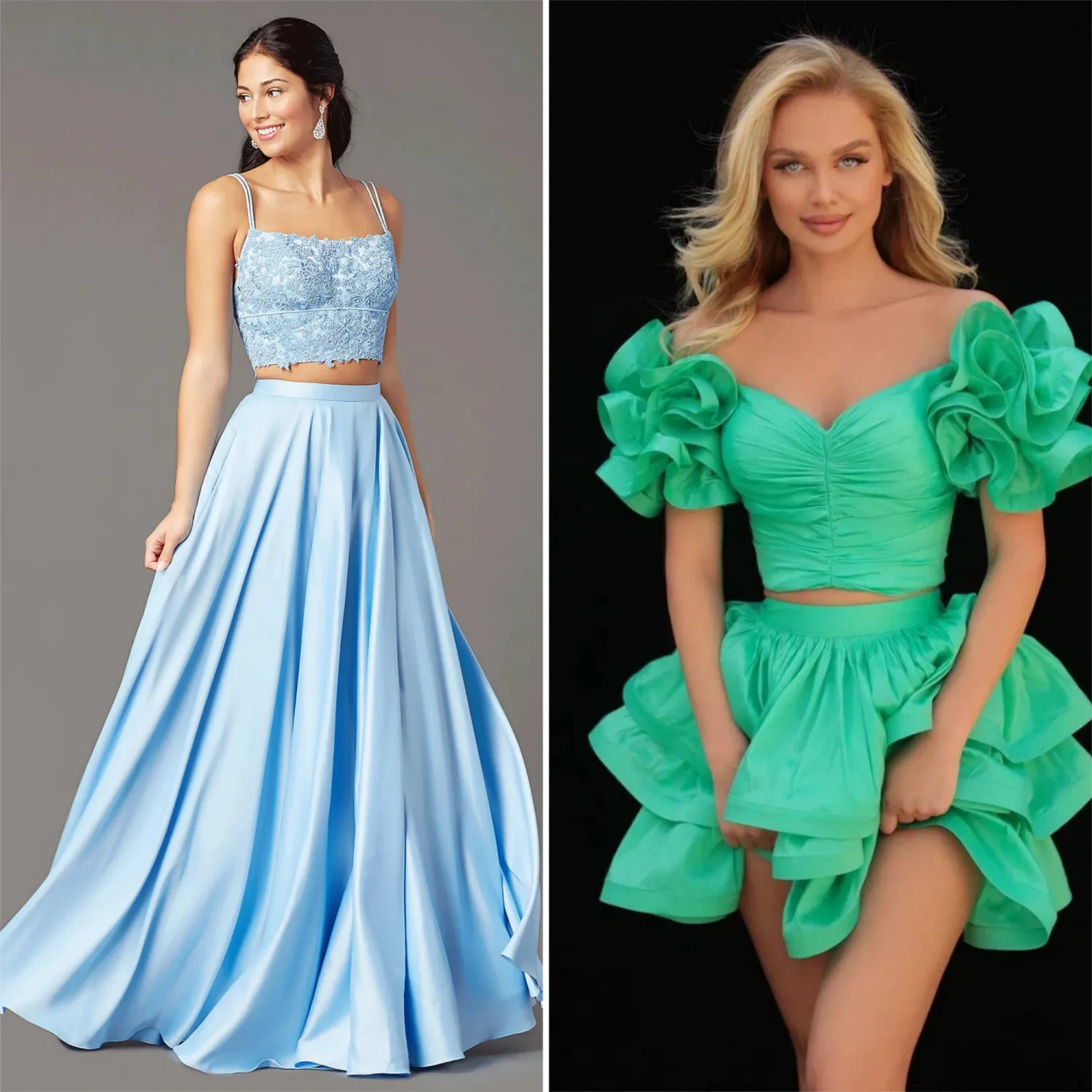 two-piece homecoming dress two piece party dress