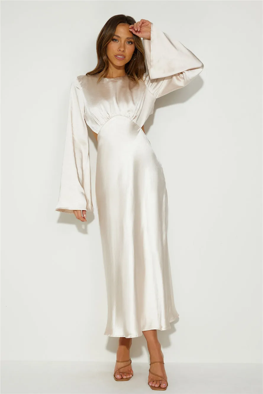 champagne satin long sleeve shower dress champagne satin long sleeve shower dress