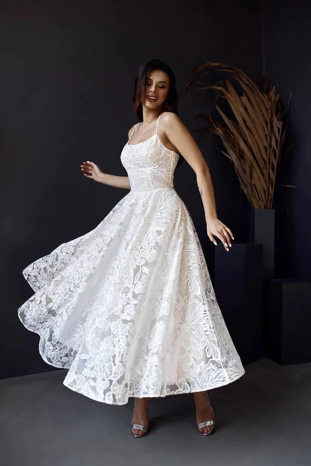 floral lace midi casual bridal dress floral lace midi casual bridal dress