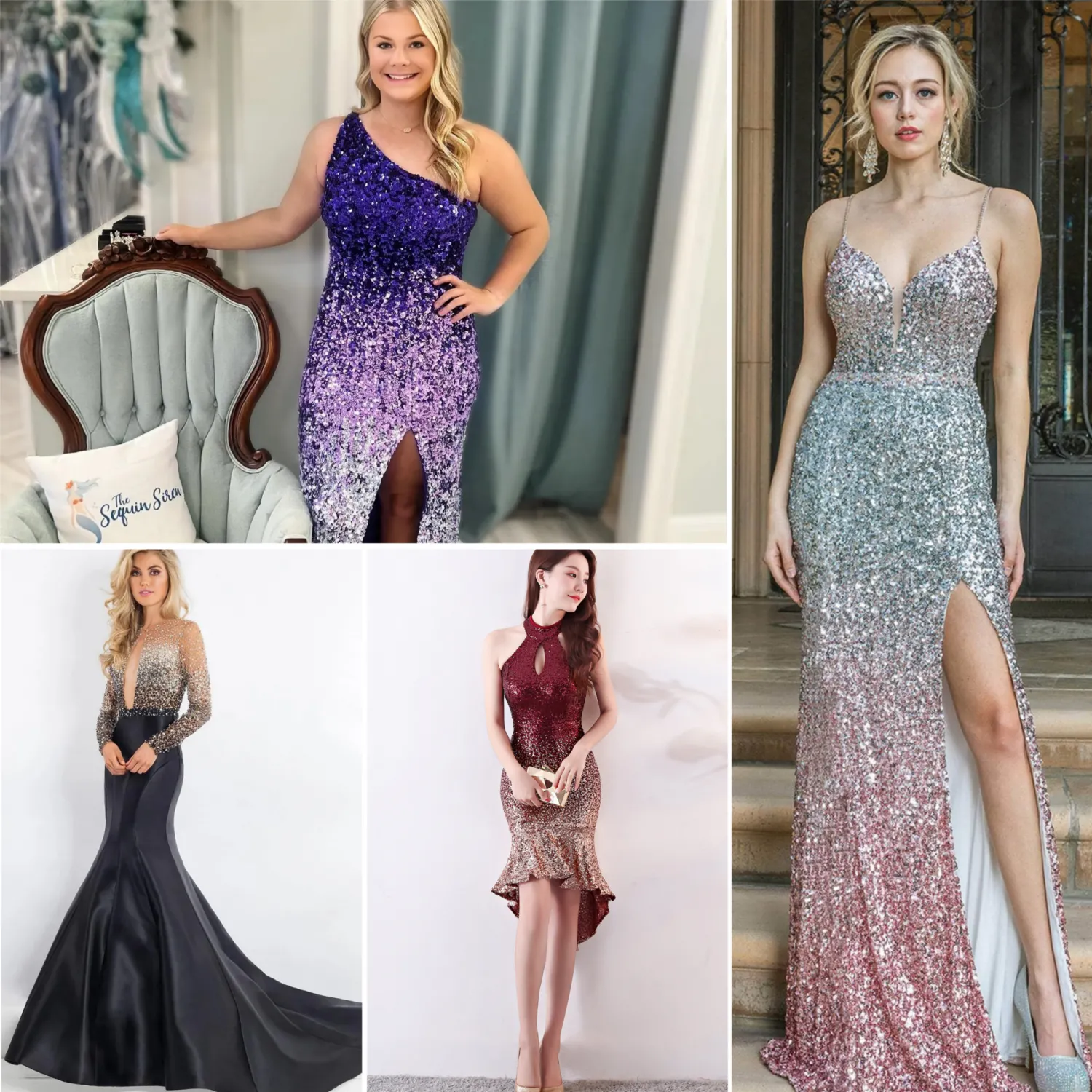 ombre sequin special occasion dresses