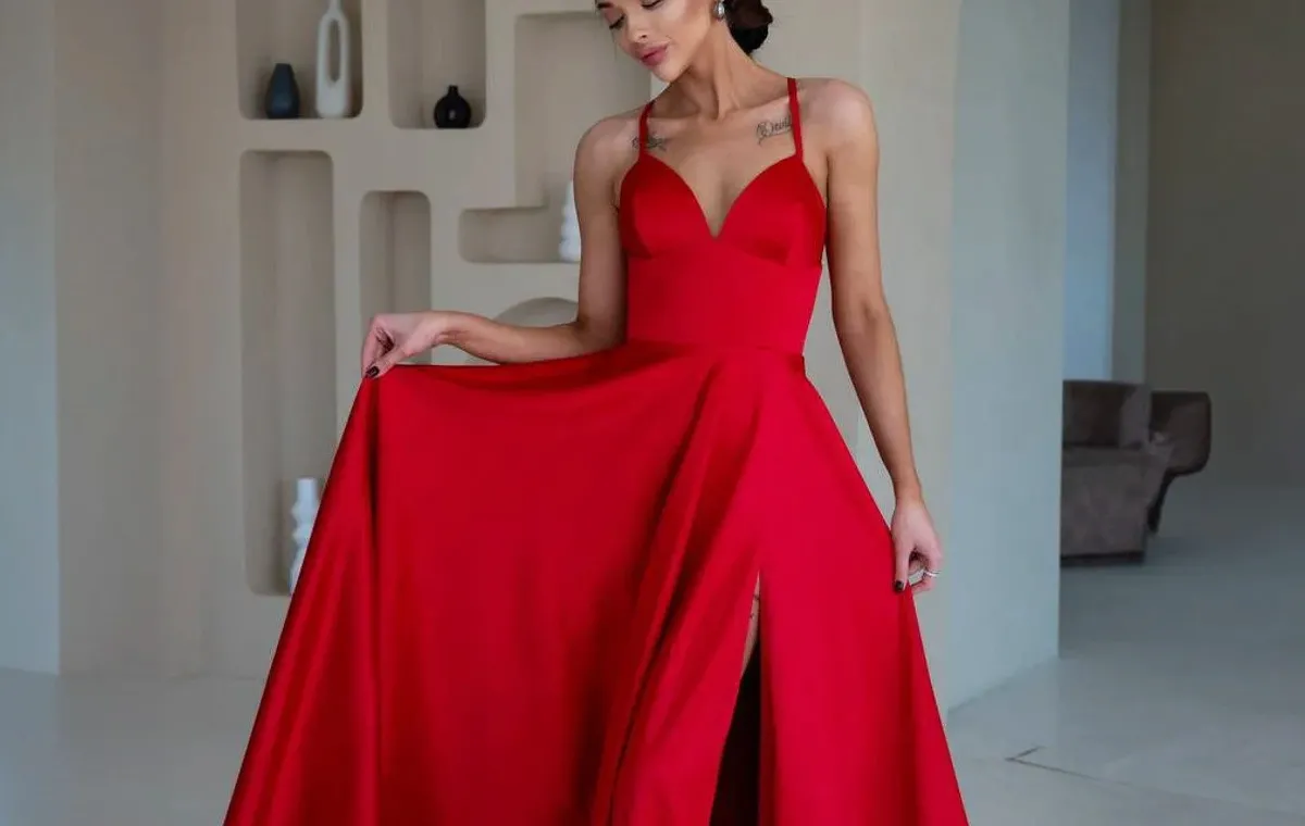 V neck prom dress