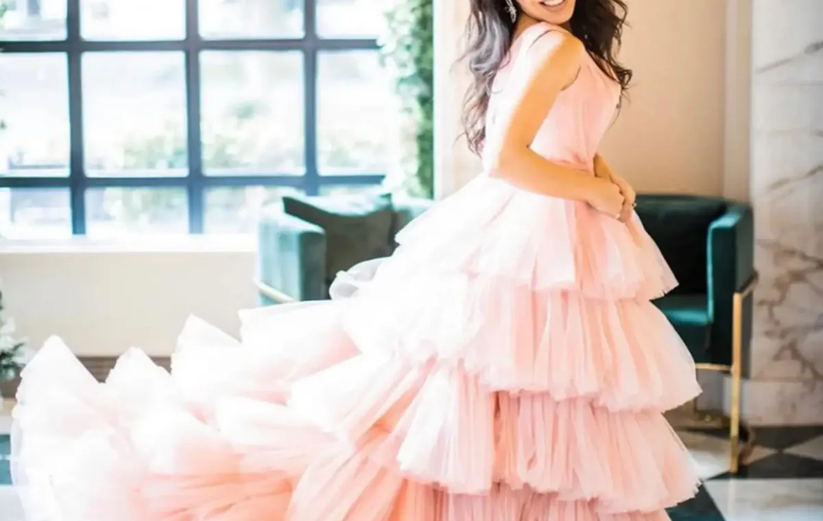 ruffled tiered prom dresses