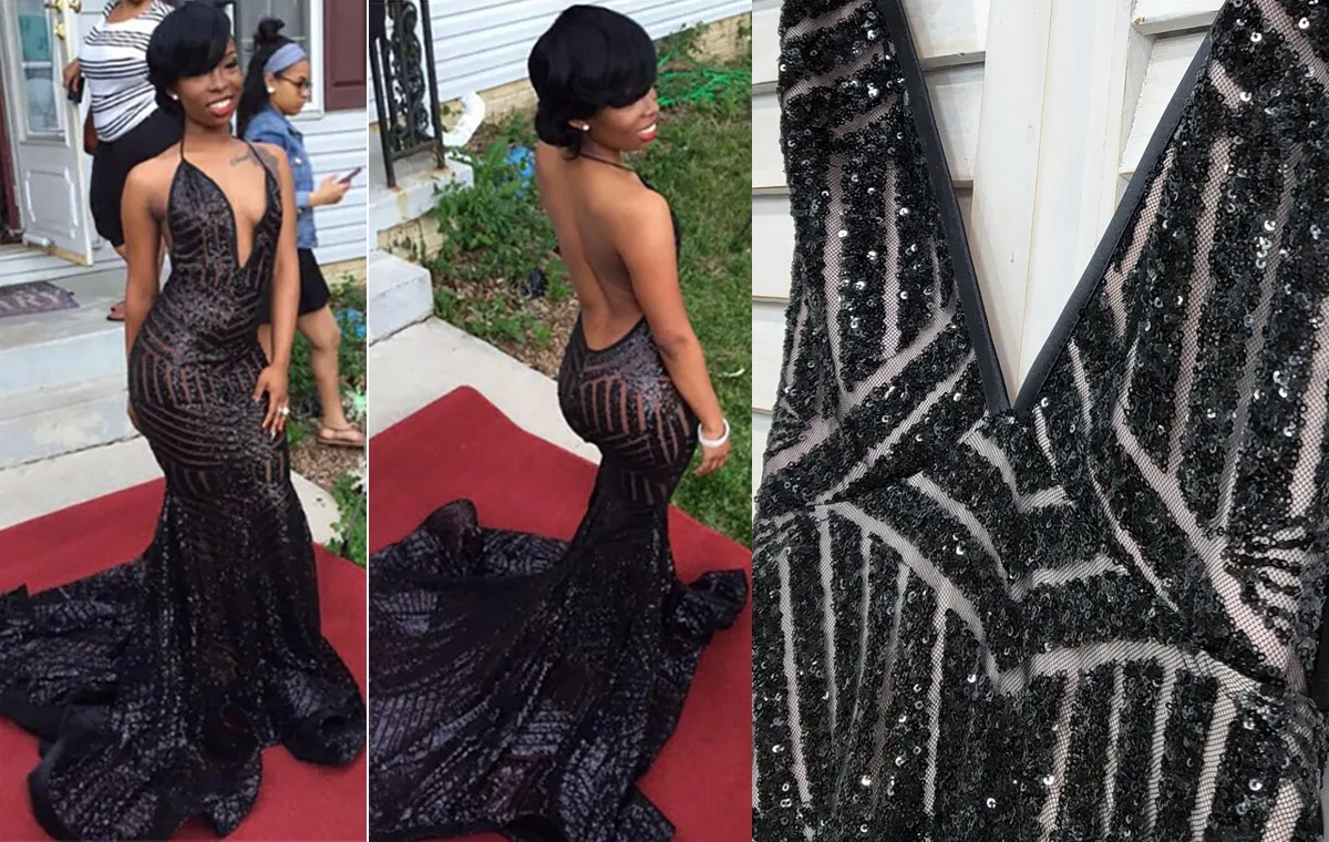 stripe pattern sequin prom dresses