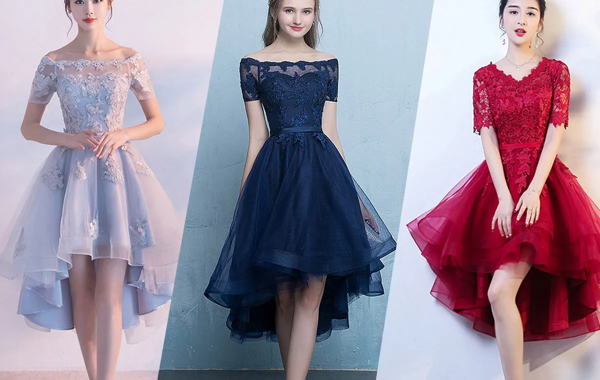 young and beautiful high low homecoming gowns