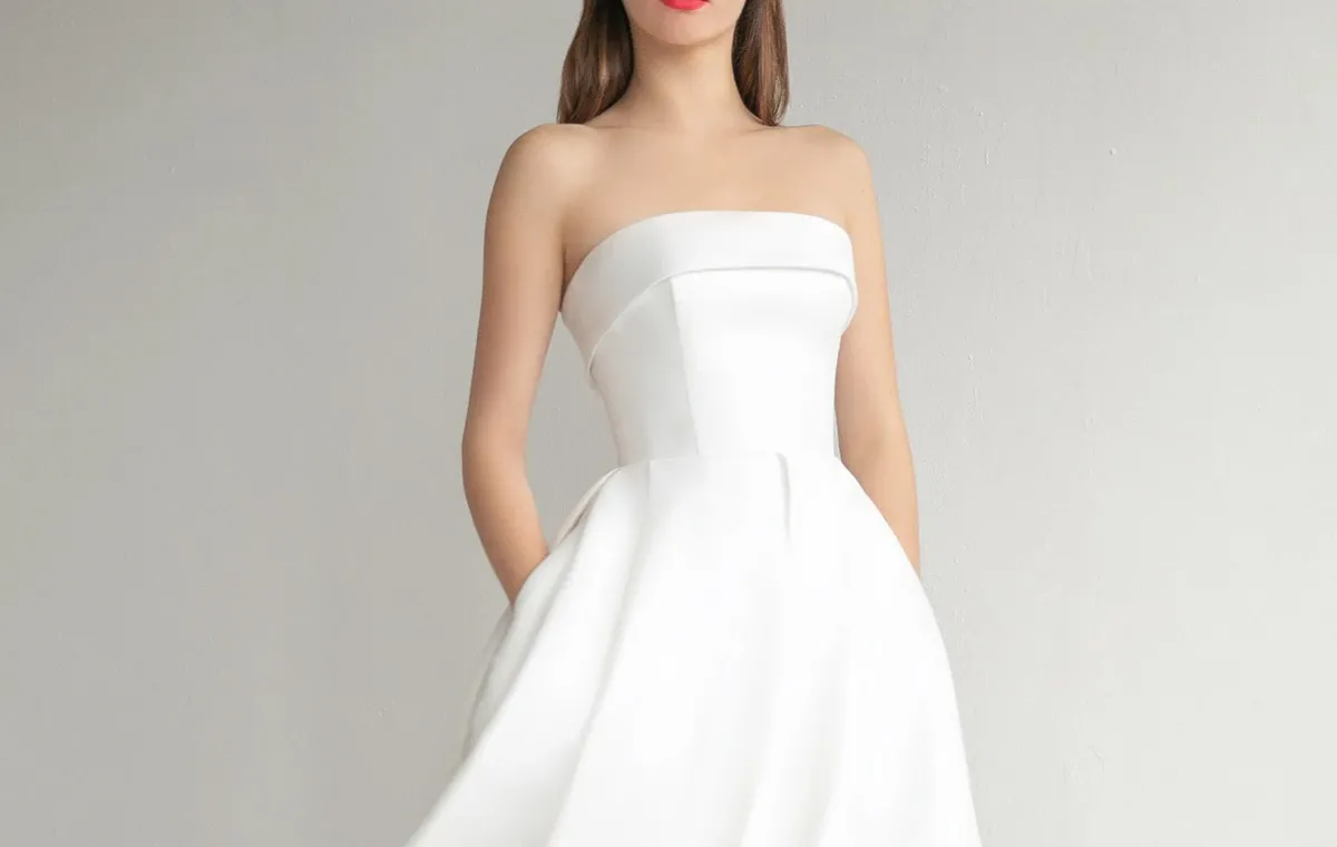 White, sleeveless special occasion dress main image 0
