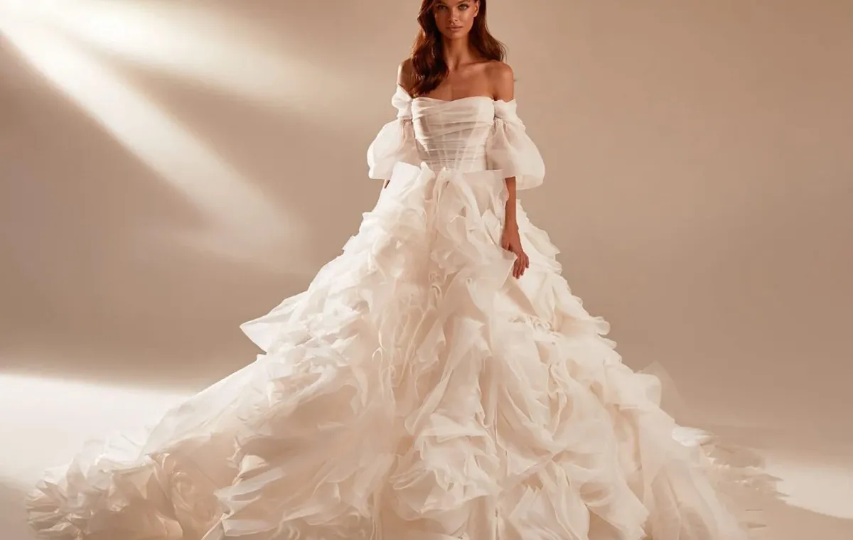 flounced evening dress J'Adore Dresses JM207