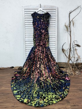 galaxy sequin prom dress galaxy sequin prom dress