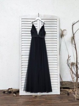 plunging neckline black tulle dress plunging neckline black tulle dress