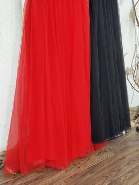 red tulle black tulle dress