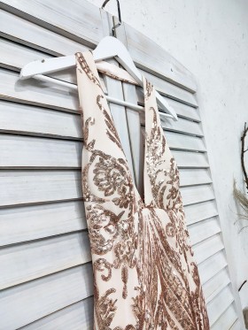 rose gold sequin dress