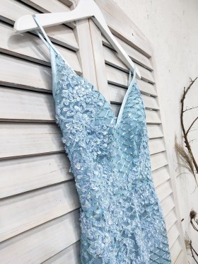 sky blue rhombus pattern sequin prom dress with lace lace appliques sky blue rhombus pattern sequin prom dress with lace lace appliques