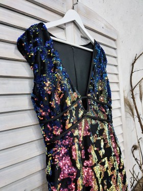 sparkling galaxy sequin dress