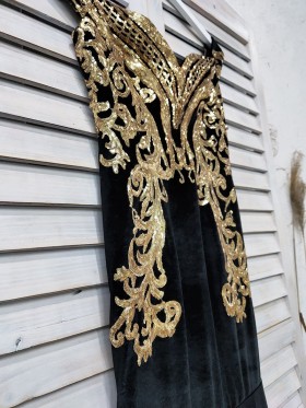 gold sequin lace appliqued dress gold sequin lace appliqued dress
