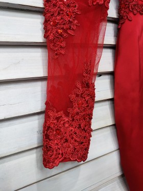 illusion lace long sleeve