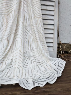 patterned white sequin fabric