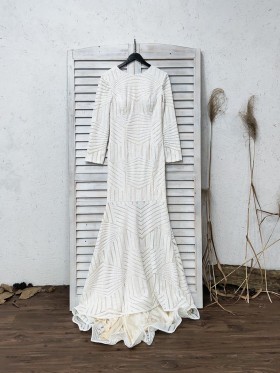 patterned white sequin long sleeve prom dress patterned white sequin long sleeve prom dress