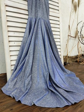beautiful gray glitter prom dress