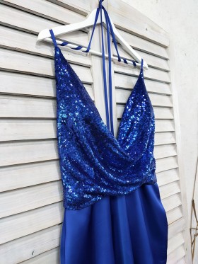 blue sequin and satin dress blue sequin and satin dress