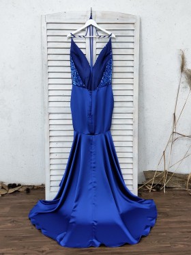 blue sequin and satin long prom dress blue sequin and satin long prom dress