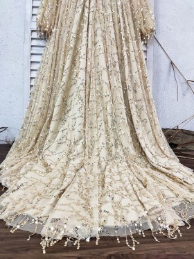 fully gold sequin embellished formal dress