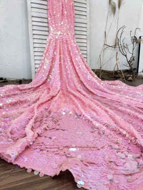 scaled pink big sequin dress scaled pink big sequin dress