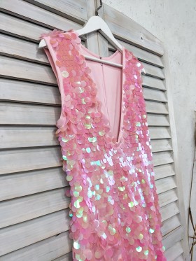 scaled pink big sequins