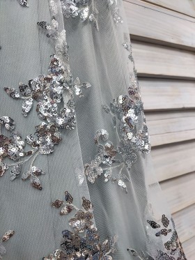 silver sequin lace details silver sequin lace details