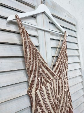 spider web gold sequin dress