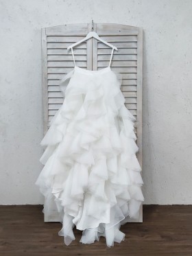 uniquely ruffled organza skirt