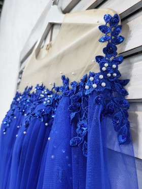 pearls beaded royal blue tulle dress pearls beaded royal blue tulle dress