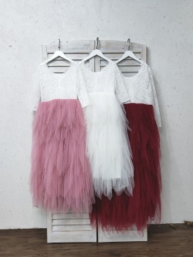 lace and tulle two tone flower girl dresses lace and tulle two tone flower girl dresses