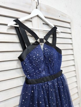 shimmering stars space color gown