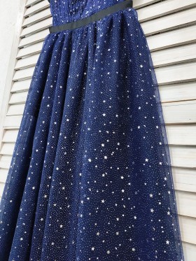 space color tulle with shimmering stars space color tulle with shimmering stars