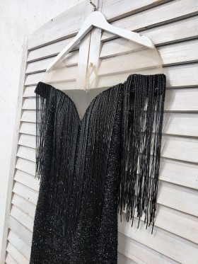black tassel dress