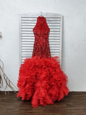 sequin and organza trumpet prom dress sequin and organza trumpet prom dress