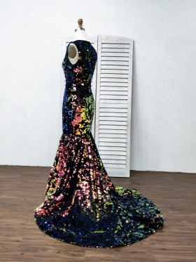 Promfy galaxy sequin mermaid long train prom dress Promfy galaxy sequin mermaid long train prom dress