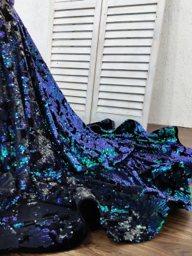 green and blue ombre sequin flounce train green and blue ombre sequin flounce train