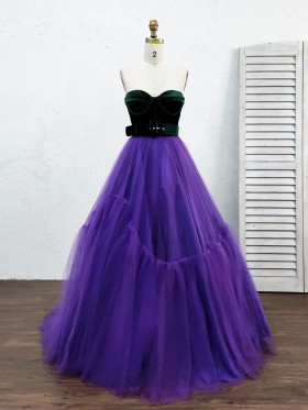 emerald velvet with purple tulle ball gown emerald velvet with purple tulle ball gown